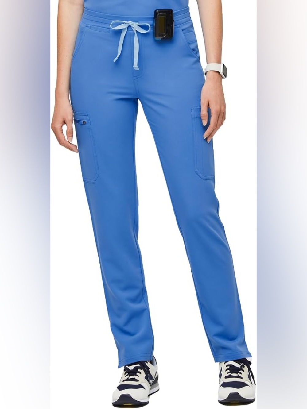Figs Yola Skinny Scrub Pants Capri Blue